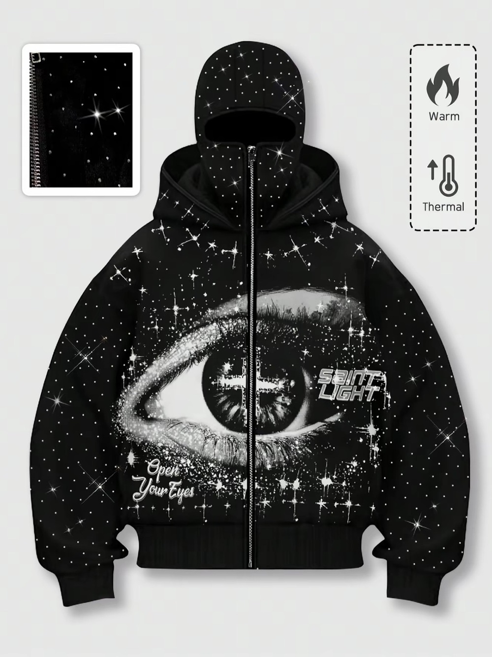 GAP Black & White Starry Eye Zip-Up Hoodie